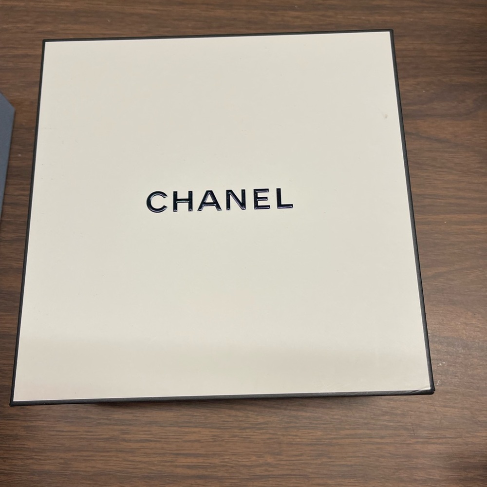 CHANEL Cream Box with Black Lettering